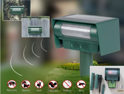 >Solar Ultrasonic Powered Animal Repeller